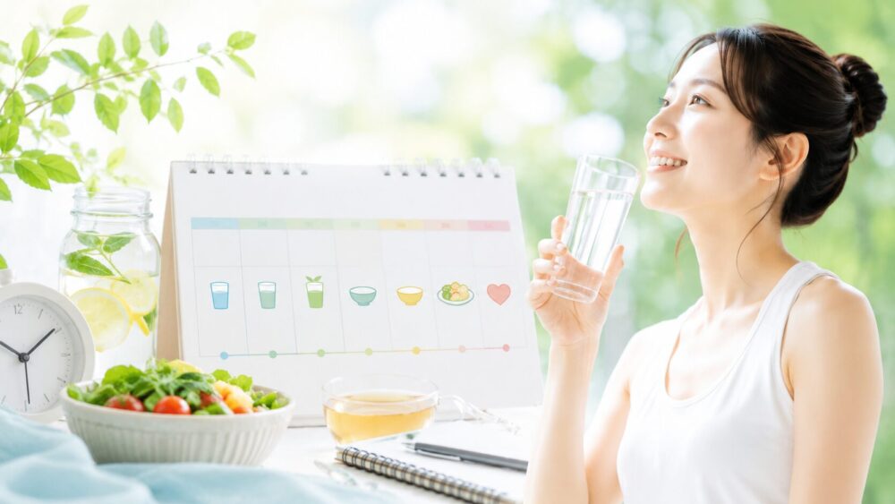 断食の１週間メニューを考えてる女性