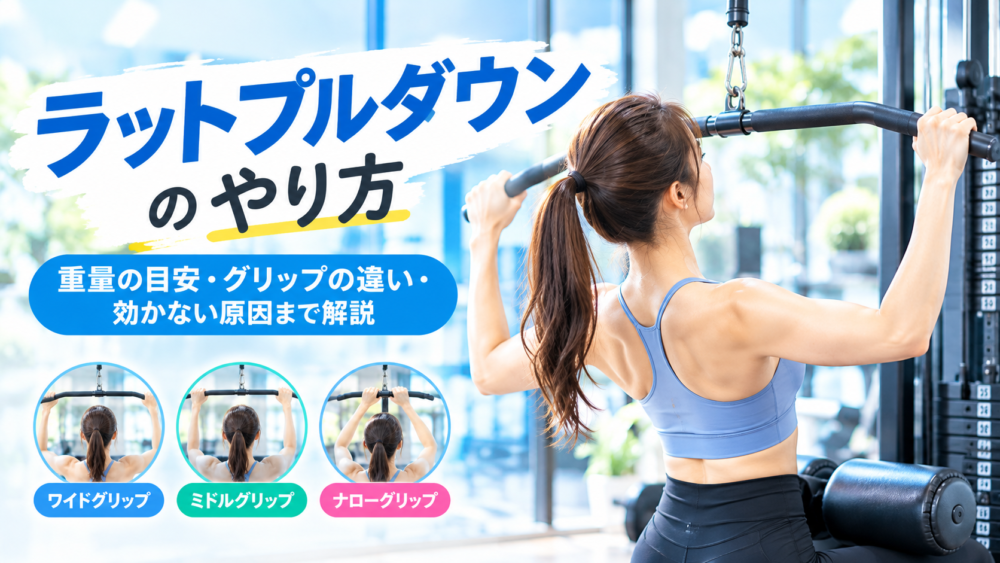 ラットプルダウンのやり方｜重量の目安・グリップの違い・効かない原因まで解説